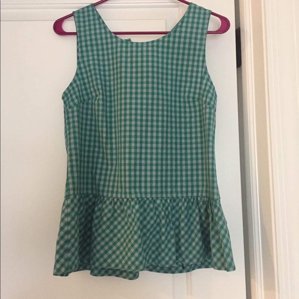 J Crew plaid peplum top
